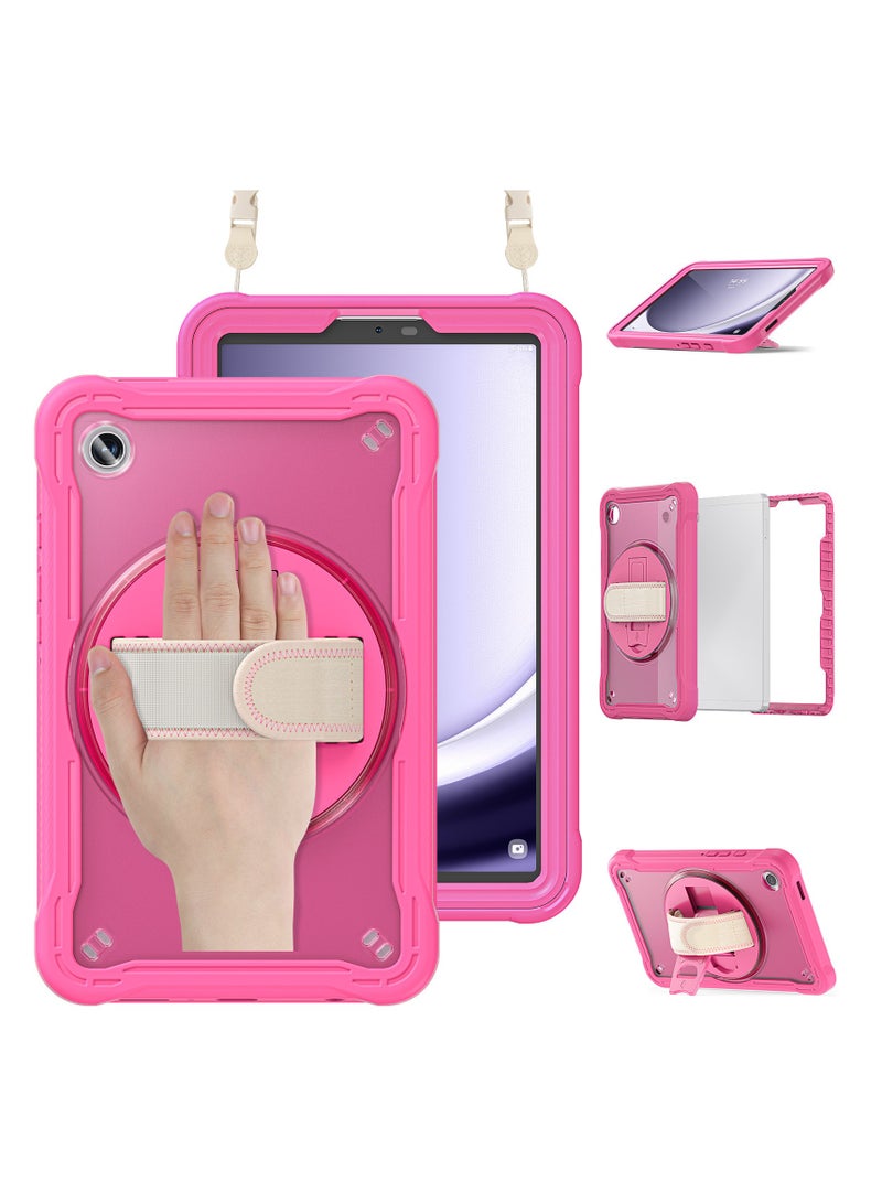 عام غطاء للأطفال لجهاز Galaxy Tab A9 2023 (SM-X110/X115)، [الجسم بالكامل] [مقاوم للصدمات] غطاء واقي ذو ظهر شفاف غير لامع مع حامل دوار 360 درجة وحزام يد/كتف. - Image 3