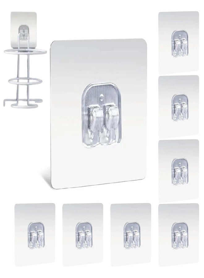 Homeaura Magic Sticker - Strong Self Adhesive Wall Mount for Kitchen Hanging Racks, Tissue & Towel Holder, Stainless Steel, Transparent (Pack of 8, 7x7 cm) - Image 1