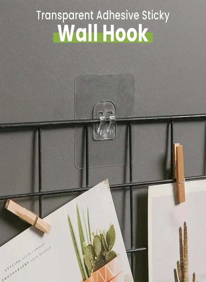 Homeaura Magic Sticker - Strong Self Adhesive Wall Mount for Kitchen Hanging Racks, Tissue & Towel Holder, Stainless Steel, Transparent (Pack of 8, 7x7 cm) - Image 2
