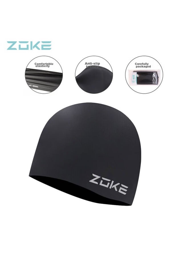 Zoke Silicone Swim Cap, Uni, Comfortable, Waterproof, Non-binding, Solid Color, Versatile, 620503203-1 - Image 1