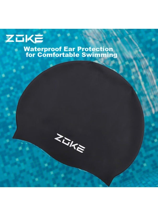 Zoke Silicone Swim Cap, Uni, Comfortable, Waterproof, Non-binding, Solid Color, Versatile, 620503203-1 - Image 3