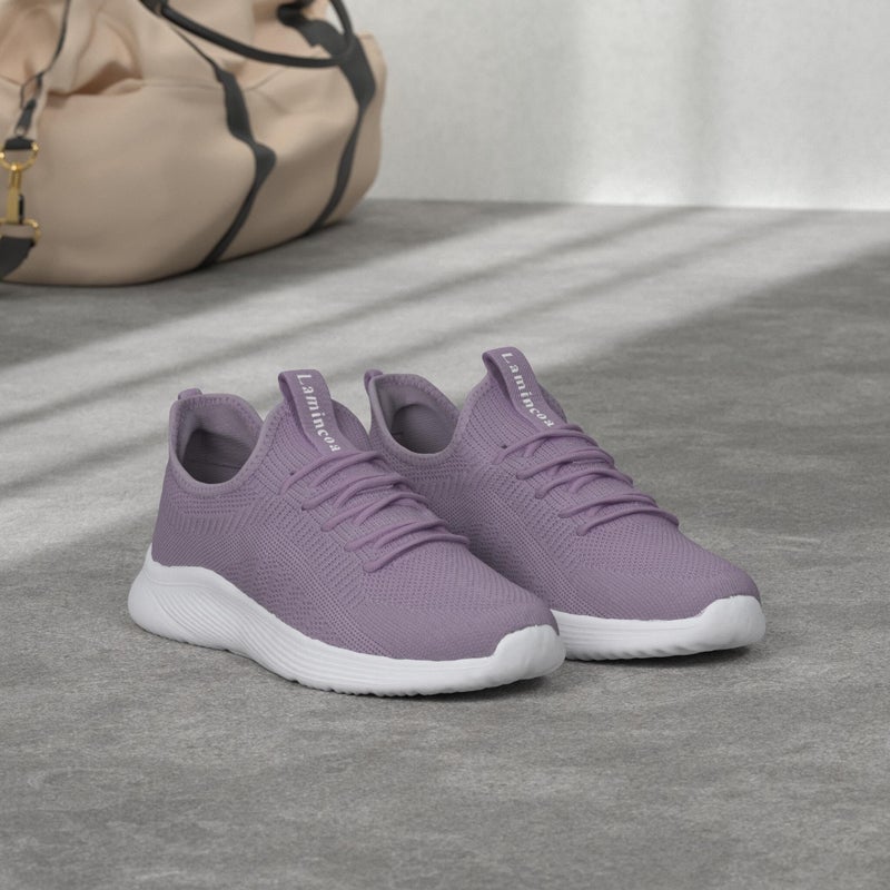 Lamincoa Womens Slip On Walking Shoes Non Slip Casual Road Running Lightweight Mesh Fashion Sneakers for Gym Travel Workout Purple - Image 3