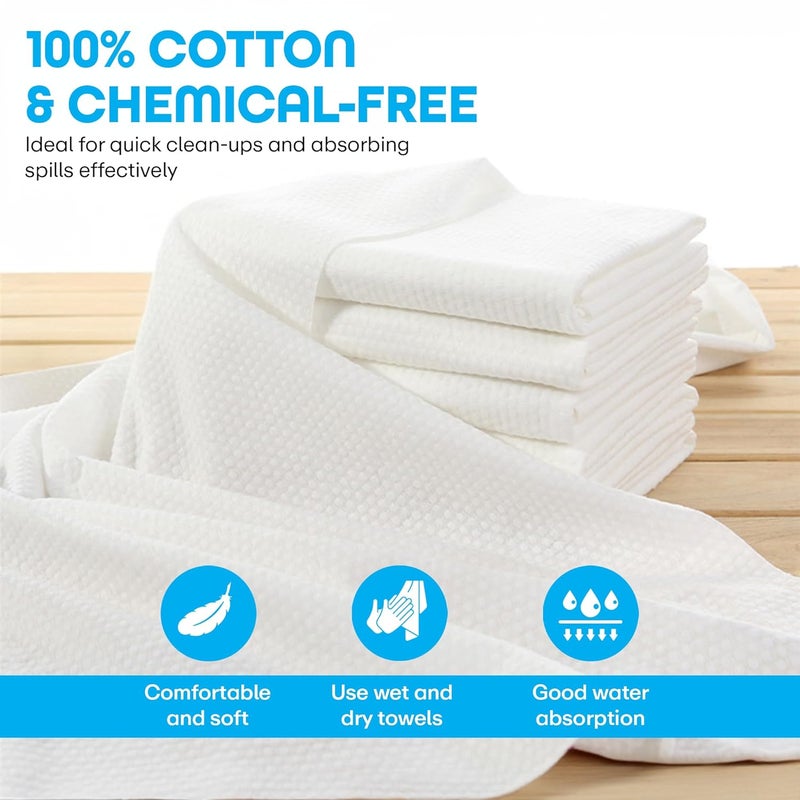 PRIME PICK Disposable NonWoven Cotton Shower TowelsUltra SoftHygienicEcofriendly Bath Towels For Men WomenPerfect For FaceBodyTravelSpaHotelHospitalBeauty ParlorPack Of 580 TCWhite - Image 3