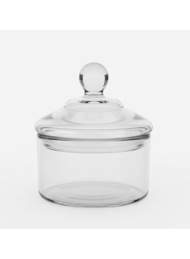 AKDC Elegant Round Airtight Acrylic Storage Canister in Clear Transparent Design with Secure Lid – Multipurpose Storage Jar, 13 × 17 cm - Image 1