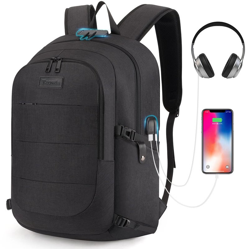 Tzowla Travel Laptop Backpack Water Resistant Anti-Theft Bag With Usb Charging Port And Lock 15.6 Inch Computer Business Backpacks For Women Men Work College Gift Casual Daypack - Image 1