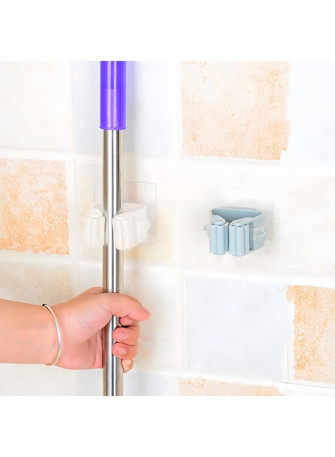 6 Pack Broom & Mop Holder Mount – Improved Super Anti-Slip Grippers, Self-Adhesive No Drilling Design, Fit for Kitchen, Bathroom, Closet, Garden, Garage (White) - Image 4