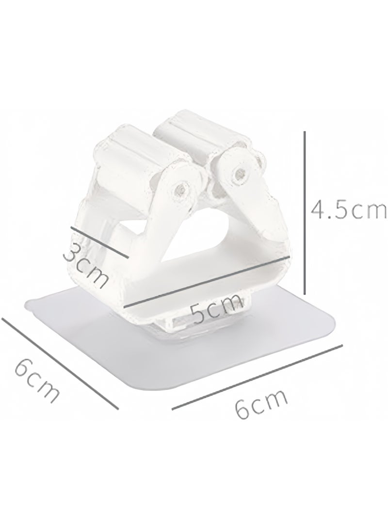6 Pack Broom & Mop Holder Mount – Improved Super Anti-Slip Grippers, Self-Adhesive No Drilling Design, Fit for Kitchen, Bathroom, Closet, Garden, Garage (White) - Image 2