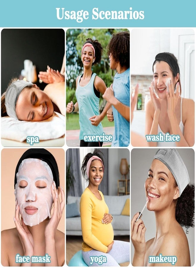 AKADO Adjustable Shower Head Wrap Makeup Hair Band Non-slip Stretchable Washable Facial Spa Head Band for Face Washing (Multicolor) (Pack Of 3) - Image 5