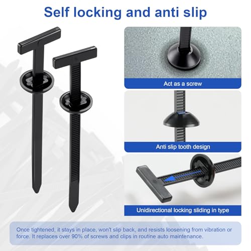 Xfopz 50Pcs Universal PP Cable Tie Buckles - Heavy Duty Snap-Fit Fastening Clips for Car Repairs, Bumper Clips,Car Strap Style Zip Ties Kit - Image 4