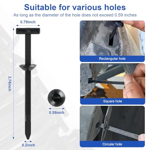 Xfopz 50Pcs Universal PP Cable Tie Buckles - Heavy Duty Snap-Fit Fastening Clips for Car Repairs, Bumper Clips,Car Strap Style Zip Ties Kit - Image 2
