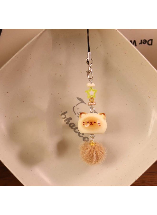 NIBEMINENT Phone Charm/ Chain Strap for Women Girls, Adorable Little Furball Cell Phone Case Lanyard Wrist Strap