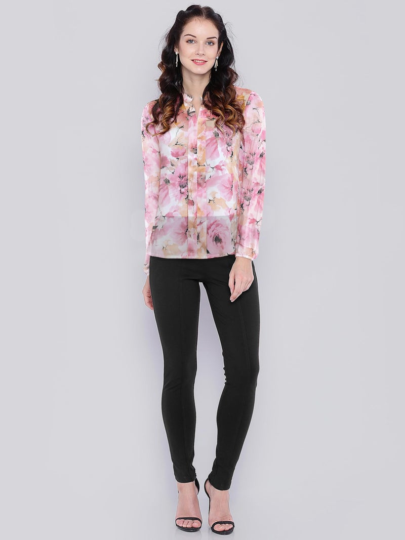 Toochki Women's Georgette Floral Straight Western Top | Winter Tops | Western | Latest Woman Tunic | Trendy - Image 5