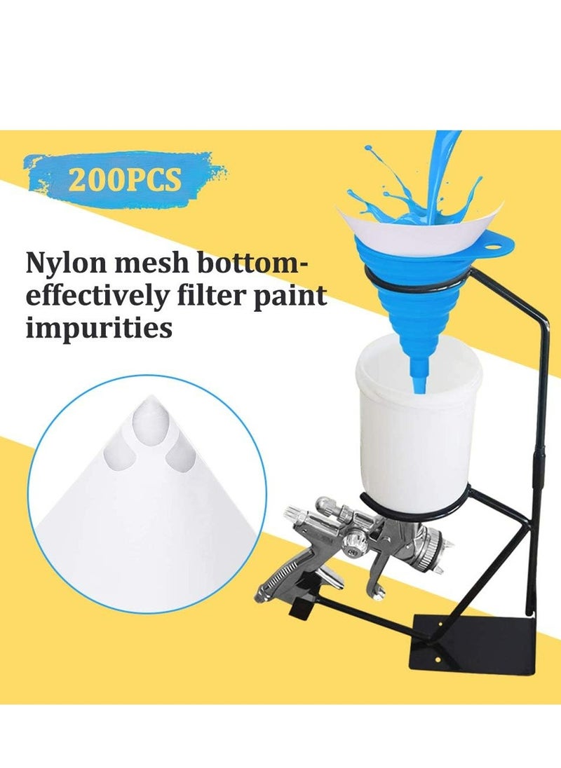 Oasisgalore 200-Pack Cone Paper Paint Filters with 1 Silicone Funnel for Automotive, Crafts, Spray Guns.  - Image 2