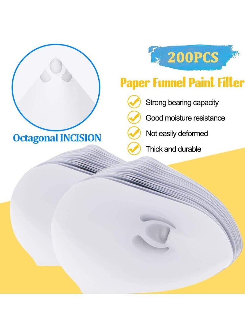 Oasisgalore 200-Pack Cone Paper Paint Filters with 1 Silicone Funnel for Automotive, Crafts, Spray Guns.  - Image 5