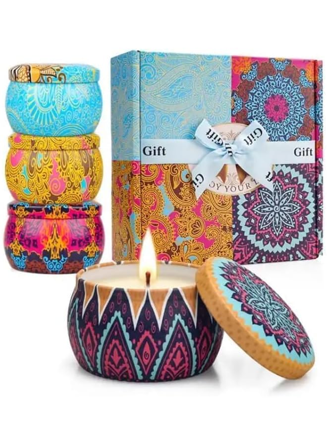 The Bros Scented Candles Gift Set, 4 Pack Aromatherapy Candles, Stress Relief Gifts for Women, Up to 120H Burning, Candles for Home Scented, Ideal for Birthday, Diwali, Christmas Gifts - Image 1