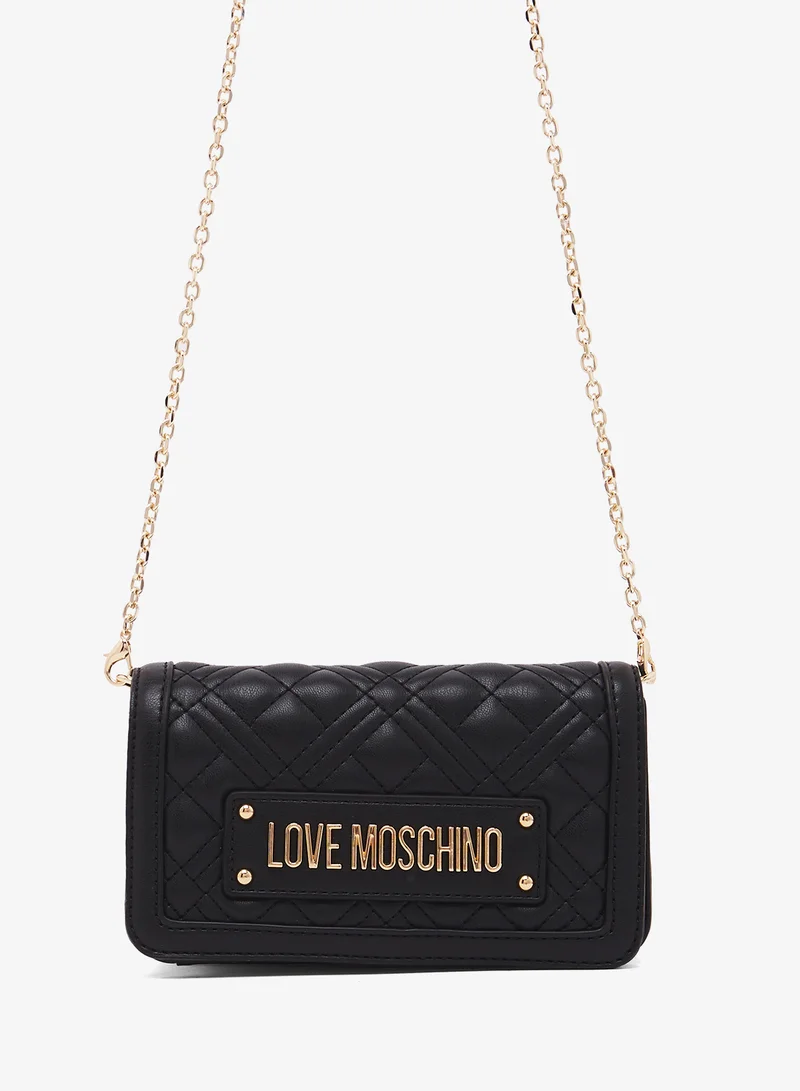 Love Moschino Logo Zip through chain detail crossbody