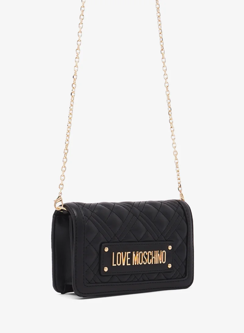 Love Moschino Logo Zip through chain detail crossbody