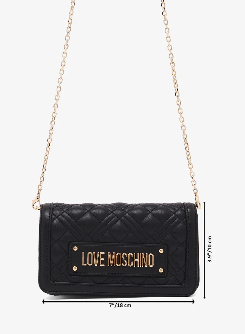 Love Moschino Logo Zip through chain detail crossbody