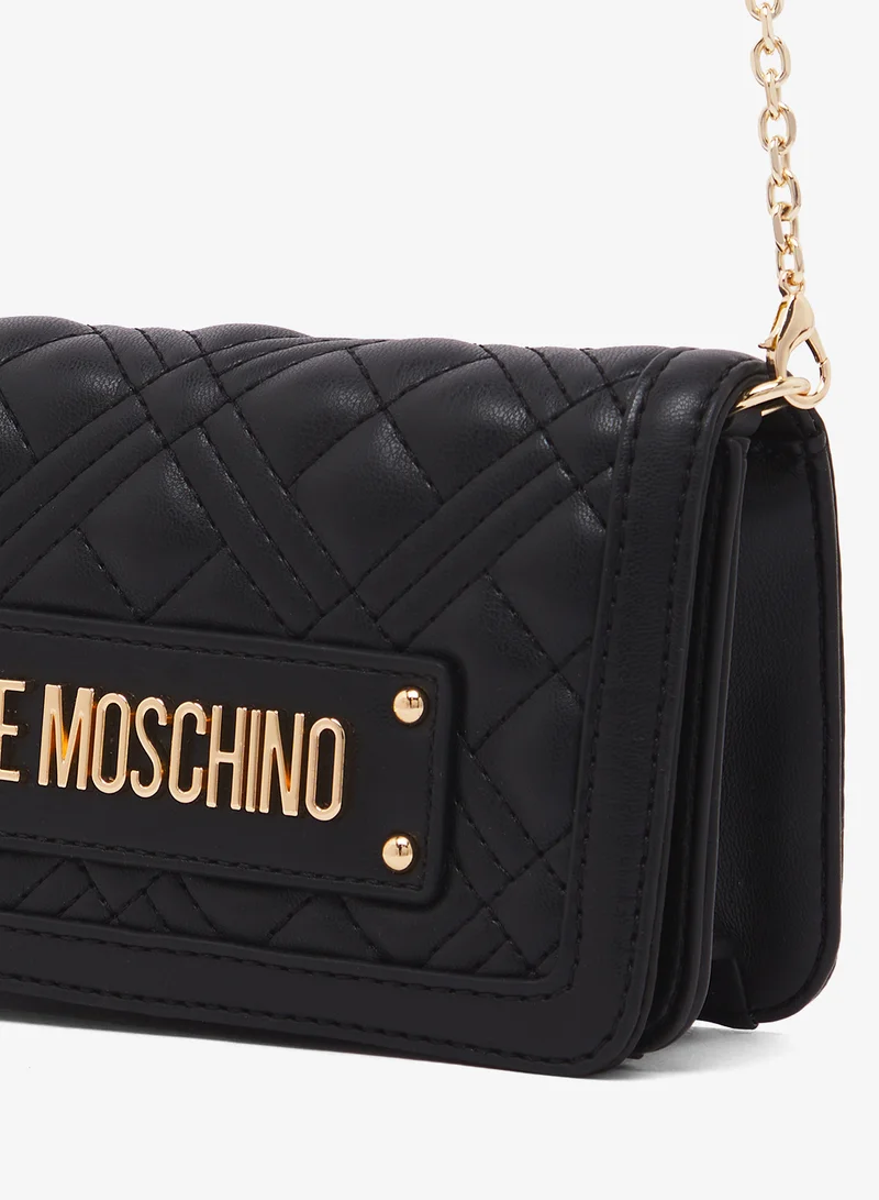 Love Moschino Logo Zip through chain detail crossbody