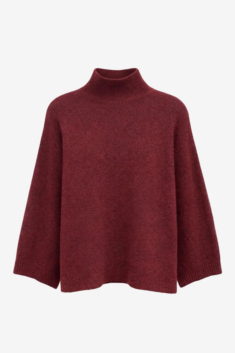 Mixray MIXRAY Oversized Ribbed Turtleneck Sweater