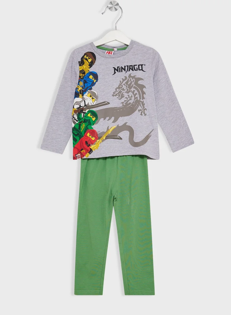 LEGO Lego Ninjago Boys Printed Long Sleeve T-shirt and Pant Set