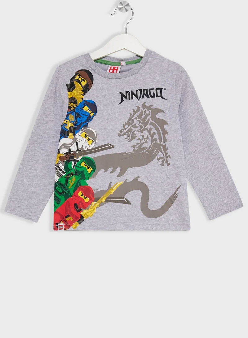 LEGO Lego Ninjago Boys Printed Long Sleeve T-shirt and Pant Set