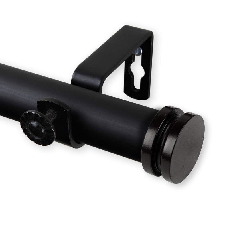 Rod Desyne - 100-50-1602 1" Bun Curtain Rod, 160-240 inch, Black