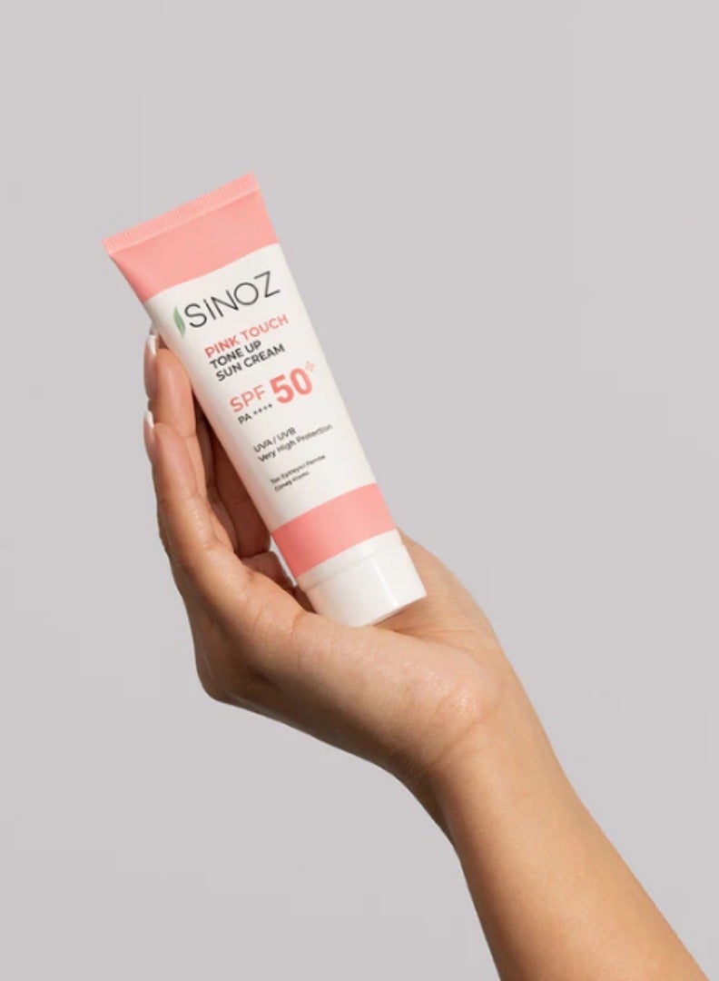 Sinoz Pink Touch SPF 50 - Pink Facial Sunscreen for Brightening and Even Skin Tone 50ml - Image 4