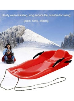 RollsTimi  Outdoor Sports Plastic Skiing Boards Sled Luge Snow Grass Sand Board Ski And Snowboard With Rope,Red  - Image 1