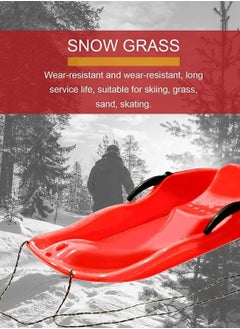 RollsTimi  Outdoor Sports Plastic Skiing Boards Sled Luge Snow Grass Sand Board Ski And Snowboard With Rope,Red  - Image 5