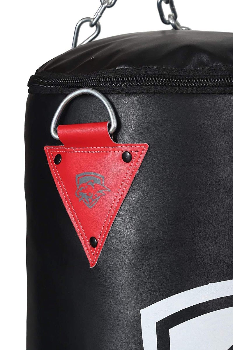 IWIN RMOUR Unfilled Black Red Heavy PU Punch Bag Boxing MMA Sparring Punching Training Kick Boxing Muay Thai with Hanging Chain, Boxing Gloves and Hand Wraps (4 FT), red Black - Image 3