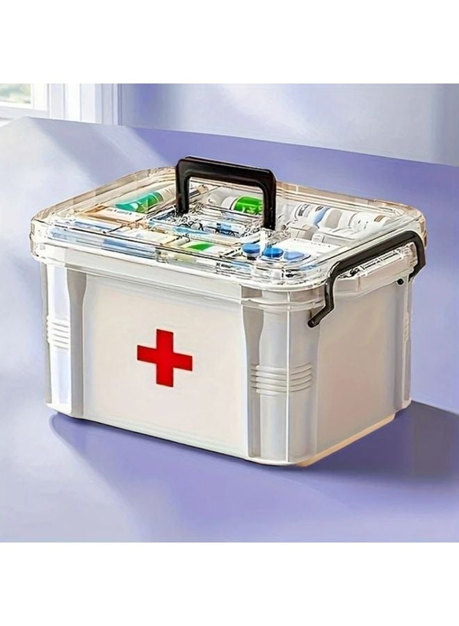 Durable Clear Plastic Medicine Storage Box With Combination Lock AF 91 1PC Portable First Aid Organizer - Image 3