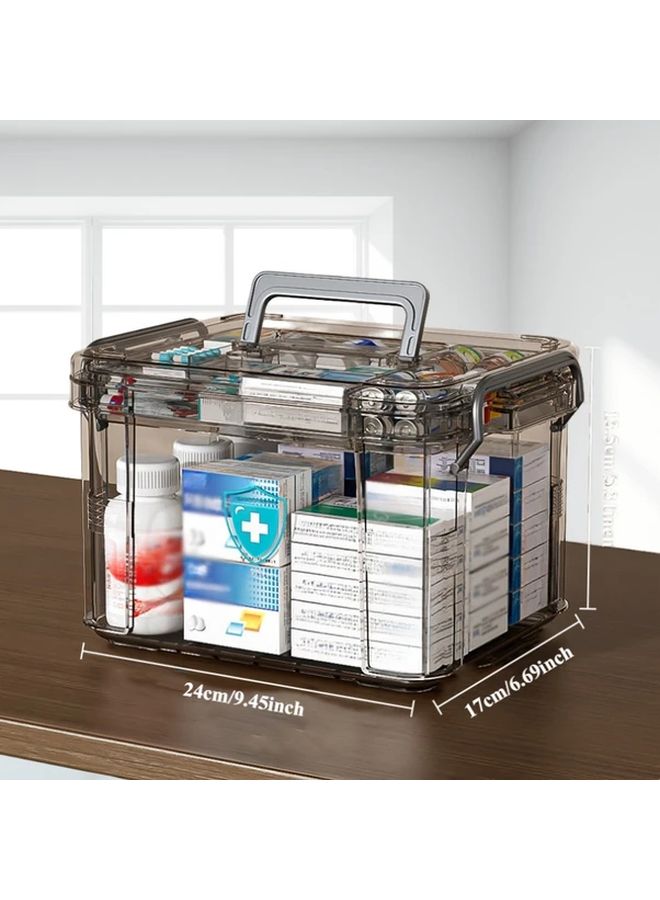 Durable Clear Plastic Medicine Storage Box With Combination Lock AF 91 1PC Portable First Aid Organizer - Image 4