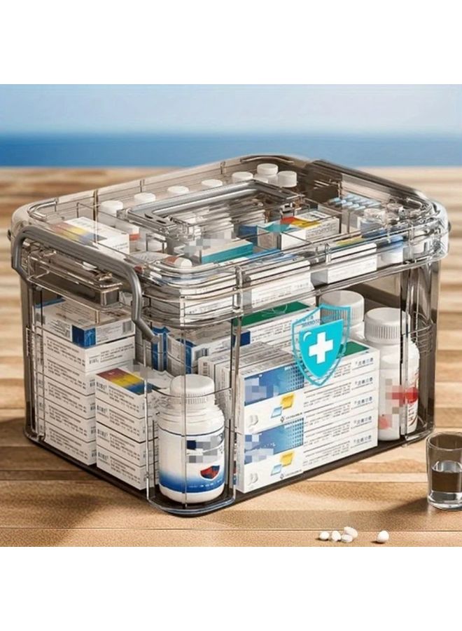 Durable Clear Plastic Medicine Storage Box With Combination Lock AF 91 1PC Portable First Aid Organizer - Image 2