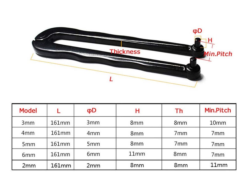 Secfanya Adjustable Face Spanner Wrench Pin Pliers For Round Nuts with Drilled Holes (3mm) - Image 3