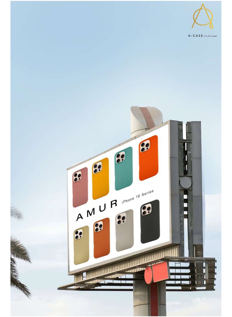 A-CASE - A-Case It's My Case AMUR Series, Genuine Leather Magnetic Case, MagSafe Compatible, Slim Fit & Camera Protection, for iPhone 16 Pro Max – Beige - Image 1
