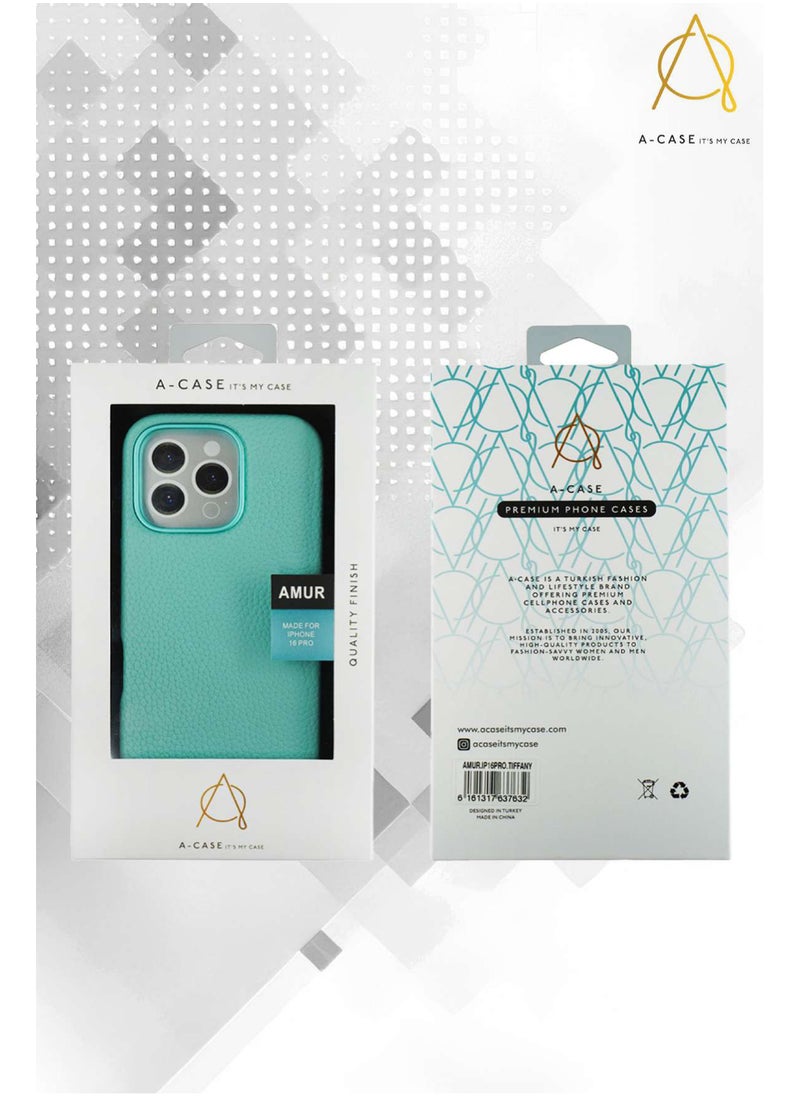 A-CASE - A-Case It's My Case AMUR Series, Genuine Leather Magnetic Case, MagSafe Compatible, Slim Fit & Camera Protection, for iPhone 16 Pro Max – Beige - Image 1