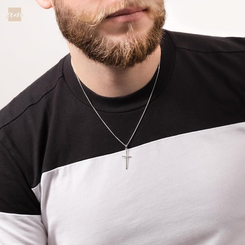 Amberta Unisex 925 Sterling Silver Cross Pendant - Image 3