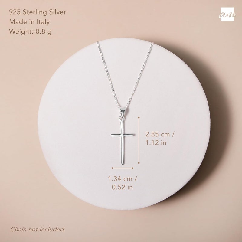 Amberta Unisex 925 Sterling Silver Cross Pendant - Image 4