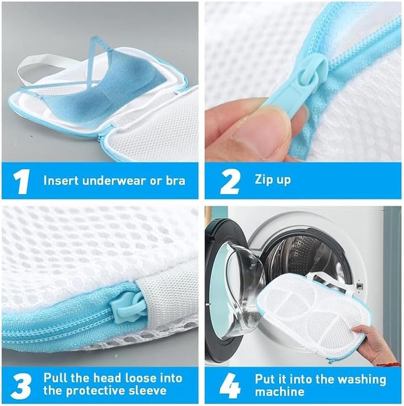 4 قطع أكياس غسيل حمالات الصدر، واقي الغسيل الشبكي للملابس الداخلية الحساسة - Image 4