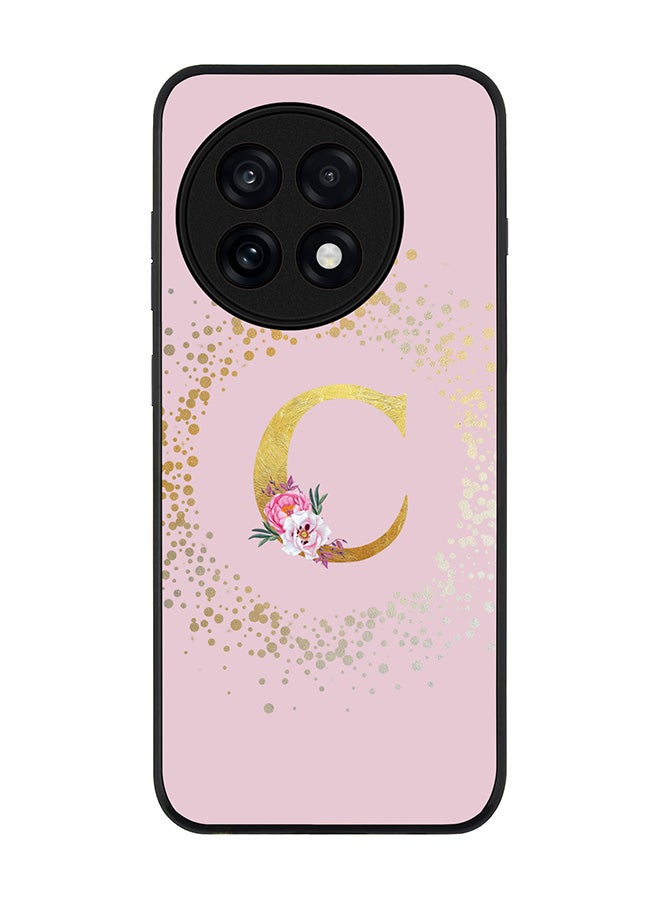 Stylizedd For OnePlus 13R / Ace 5 Pro Case,Slim fit Camera Protection, Shockproof Thin Phone cover  - Custom Monogram Floral - C  (Pink )