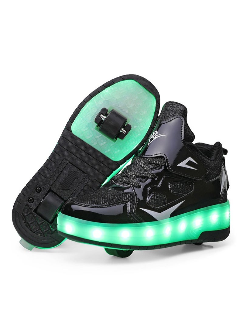 Generic Kids LED USB Charging Roller Skate Shoes with Wheel Shoes Light up Roller Shoes Rechargeable Roller Sneakers for Girls Boys Children  - Image 1