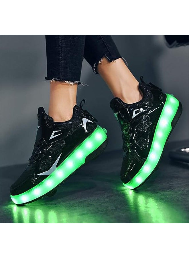 Generic Kids LED USB Charging Roller Skate Shoes with Wheel Shoes Light up Roller Shoes Rechargeable Roller Sneakers for Girls Boys Children  - Image 2