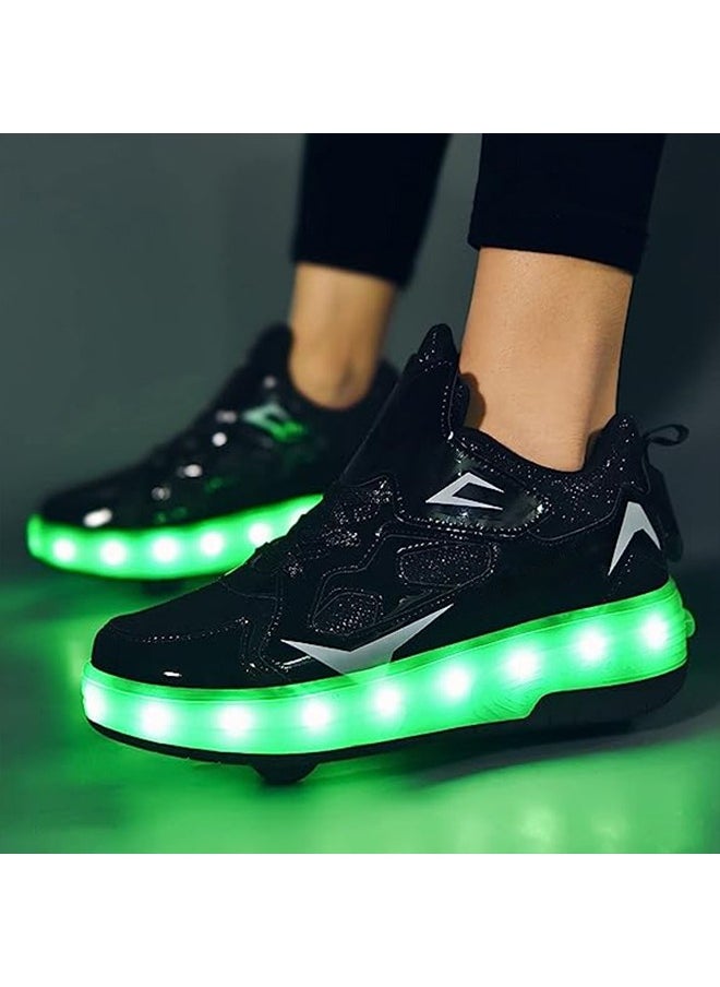 Generic Kids LED USB Charging Roller Skate Shoes with Wheel Shoes Light up Roller Shoes Rechargeable Roller Sneakers for Girls Boys Children  - Image 4