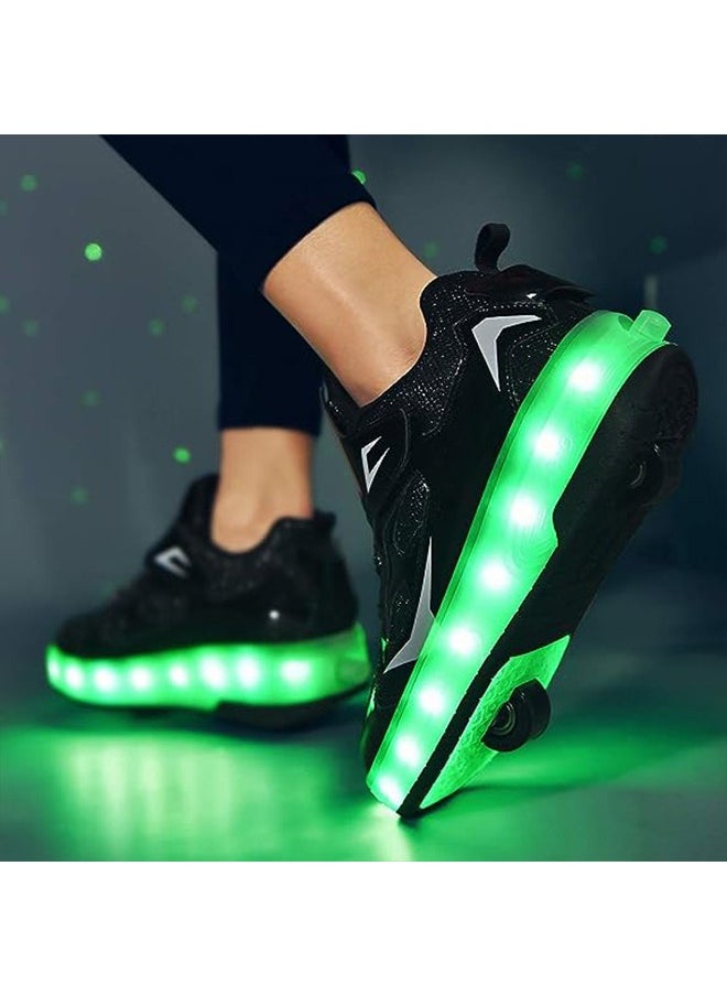 Generic Kids LED USB Charging Roller Skate Shoes with Wheel Shoes Light up Roller Shoes Rechargeable Roller Sneakers for Girls Boys Children  - Image 3