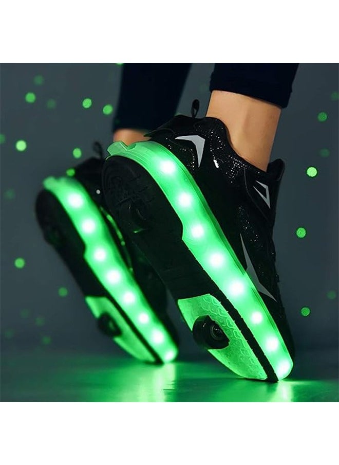 Generic Kids LED USB Charging Roller Skate Shoes with Wheel Shoes Light up Roller Shoes Rechargeable Roller Sneakers for Girls Boys Children  - Image 5