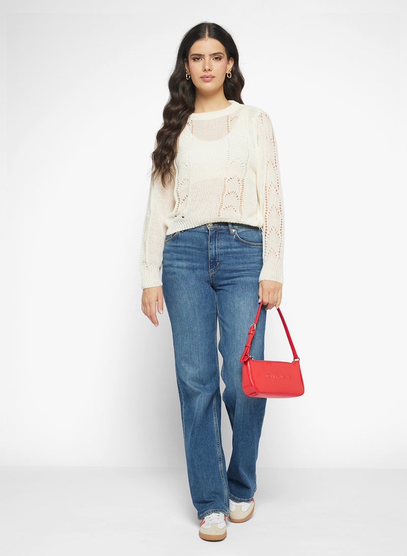 جينجر كنزة محبوكة بنقوش بارزة - Image 4