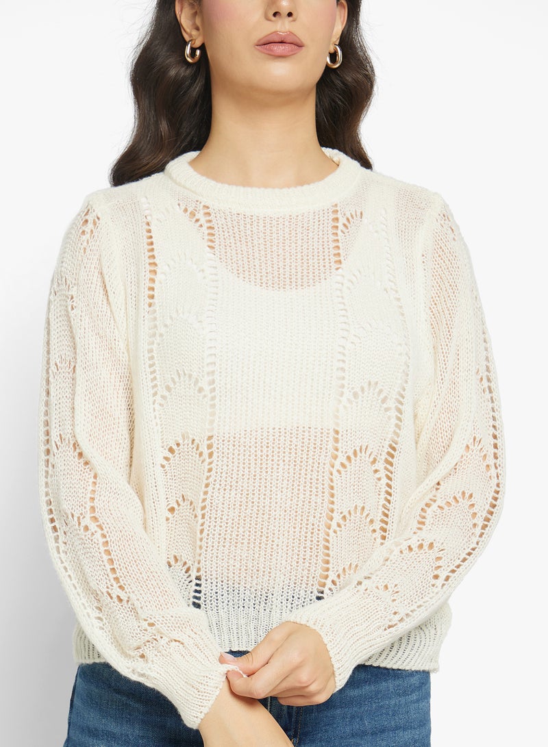 جينجر كنزة محبوكة بنقوش بارزة - Image 3