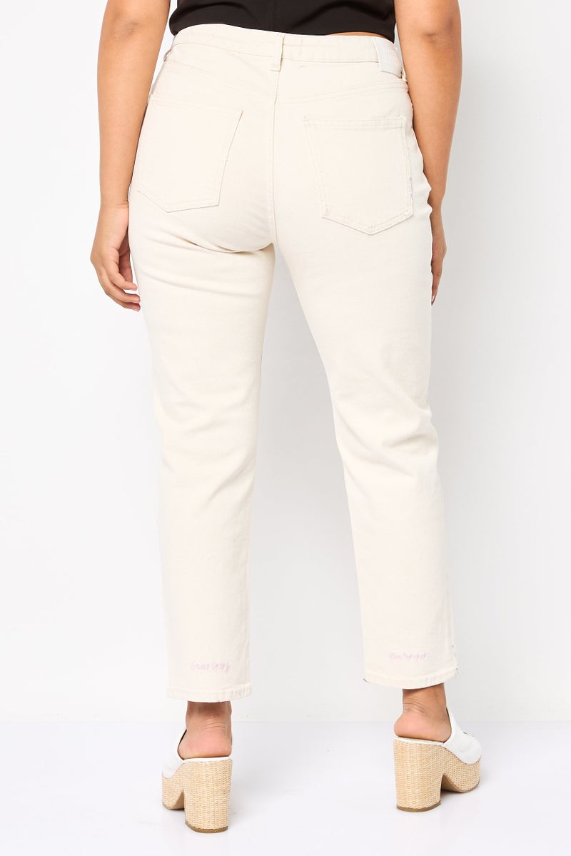 Scotch & Soda Women Slim Fit Plain Stretchable Jeans, Beige - Image 4