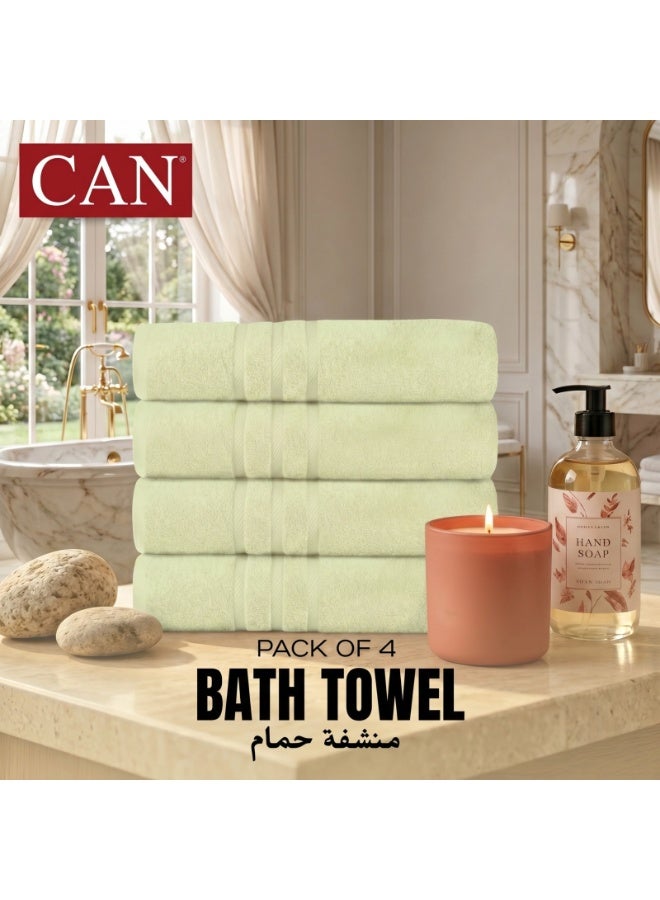 CAN Premium Microfiber Bath Towels Pack Of 4 - Ultra Soft & Absorbent Large Bath Towel 70x140cm (27.5" x 55") - Quick Dry Lightweight Towels for Bathroom, Beach, Spa, Pool, Travel (MINT GREEN) - Image 1